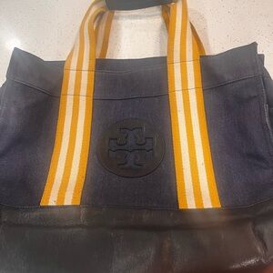 Tory Burch Women’s tote l/Duffel Bag in Dark Blue and Yellow